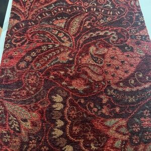 Crate&Barrel Red Baroque Tapestry Runner
